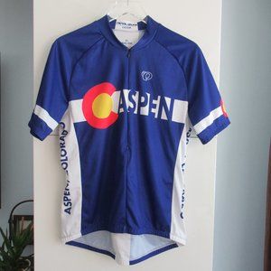 Pearl Izumi Custom ASPEN Cycling Jersey Me'ns Size L, Front Zip Blue, Multicolor